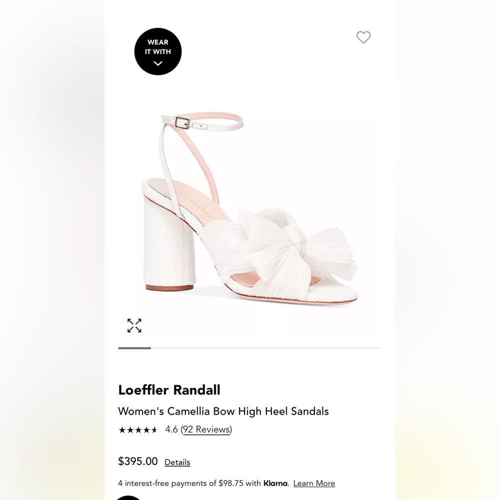 Loeffler Randall Camellia Bow Pearl 8.5